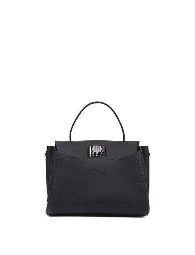 Жіноча сумка тоут шкіряна чорна(L131-1) - фото 1 - Miraton