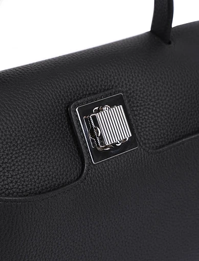 Жіноча сумка тоут шкіряна чорна(L131-1) - фото 4 - Miraton