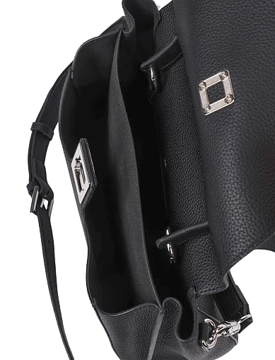 Жіноча сумка тоут шкіряна чорна(L131-1) - фото 5 - Miraton