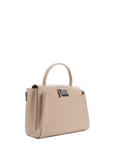 Женская сумка тоут кожаная бежевая - фото 2 - Miraton