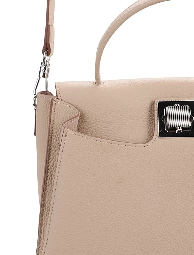 Женская сумка тоут кожаная бежевая - фото 4 - Miraton