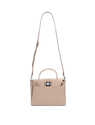 Женская сумка тоут кожаная бежевая - фото 6 - Miraton