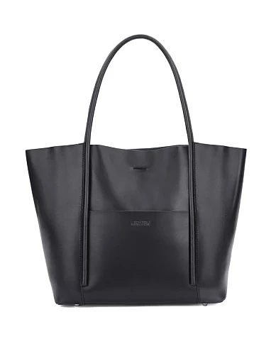 Жіноча сумка шоппер шкіряна чорна(6013-1) - фото 1 - Miraton