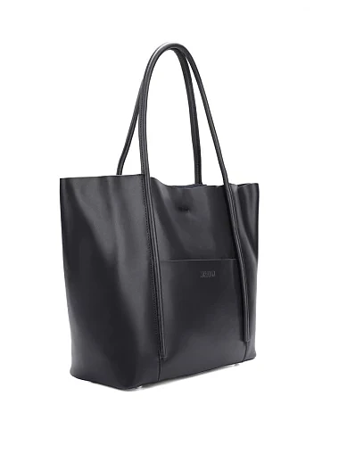 Жіноча сумка шоппер шкіряна чорна(6013-1) - фото 3 - Miraton