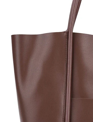 Женская сумка шоппер кожаная коричневая - фото 5 - Miraton