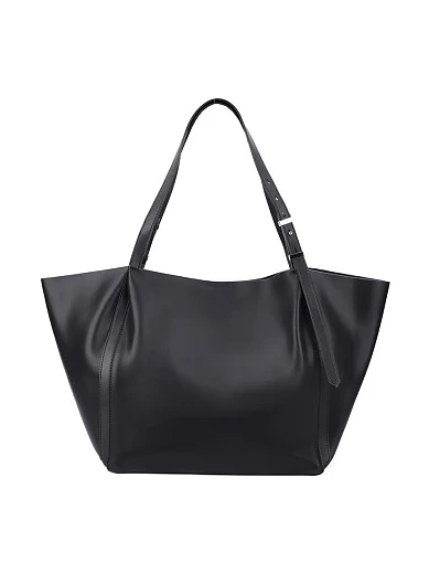 Жіноча сумка шоппер шкіряна чорна(7718-1) - фото 4 - Miraton