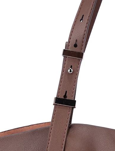 Женская сумка шоппер кожаная коричневая - фото 4 - Miraton