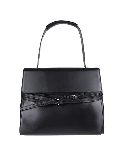 Женская сумка тоут MIRATON кожаная черная - фото 1 - Miraton