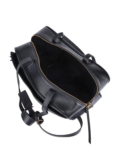 Женская сумка через плечо MIRATON кожаная черная - фото 6 - Miraton