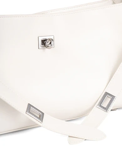 Женская сумка через плечо MIRATON кожаная белая - фото 4 - Miraton