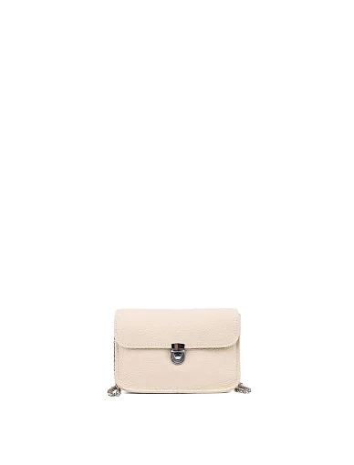 Женская сумка кросс-боди MIRATON кожаная молочного цвета - фото 1 - Miraton