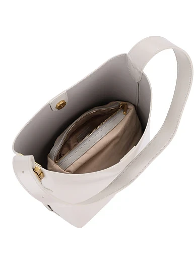 Женская сумка тоут кожаная серая - фото 6 - Miraton