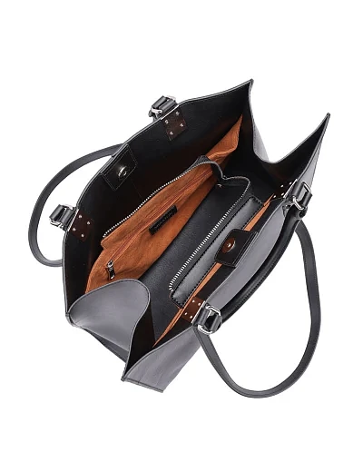 Жіноча сумка шкіряна чорна(3124S-1) - фото 6 - Miraton