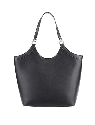 Женская сумка шоппер кожаная черная - фото 1 - Miraton