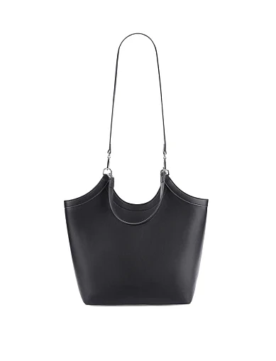 Женская сумка шоппер кожаная черная - фото 7 - Miraton