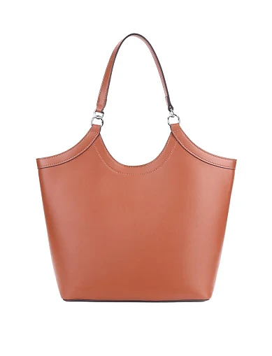 Женская сумка шоппер кожаная кемел - фото 1 - Miraton