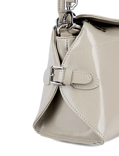 Женская сумка через плечо MIRATON кожаная серая - фото 4 - Miraton