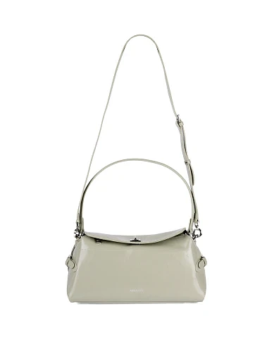 Женская сумка через плечо MIRATON кожаная серая - фото 6 - Miraton