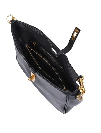 Жіноча сумка через плече шкіряна чорна(8953-1) - фото 6 - Miraton