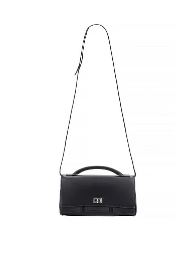 Женская сумка кросс-боди кожаная черная - фото 7 - Miraton