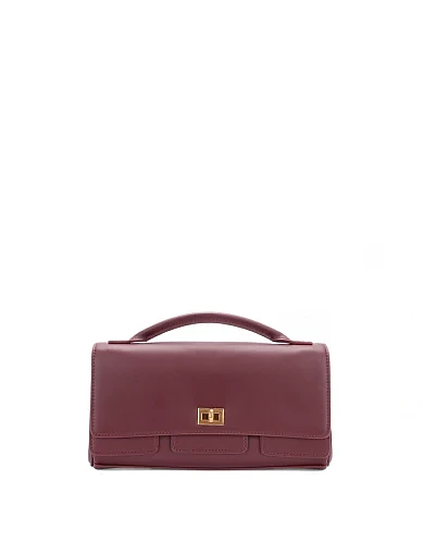 Женская сумка кросс-боди кожаная бордовая - фото 1 - Miraton