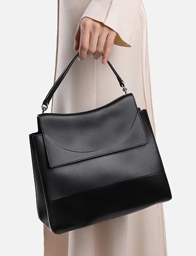 Женская сумка тоут кожаная черная - фото 1 - Miraton