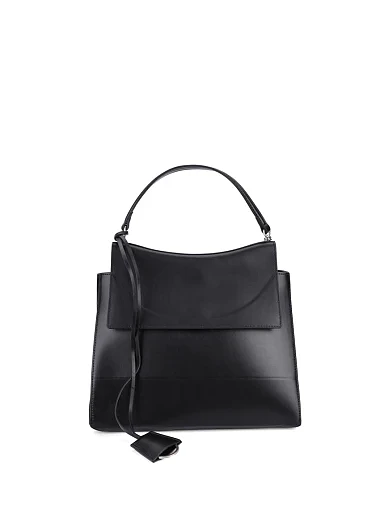 Женская сумка тоут кожаная черная - фото 2 - Miraton