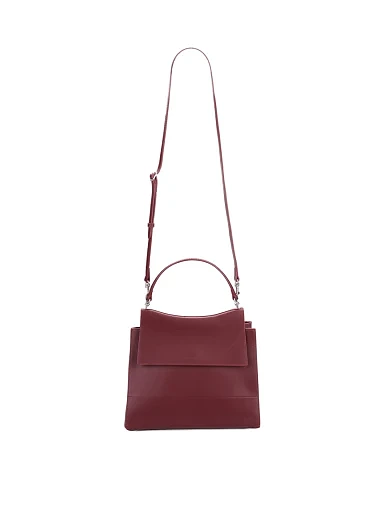 Женская сумка тоут кожаная бордовая - фото 5 - Miraton