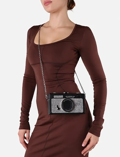 Женский минодьер из экокожи черный - фото 2 - Miraton