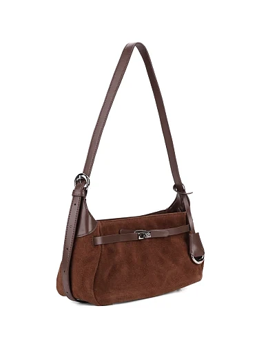 Женская сумка через плечо замшевая кемел - фото 2 - Miraton