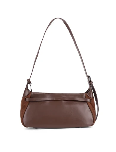 Женская сумка через плечо замшевая кемел - фото 3 - Miraton