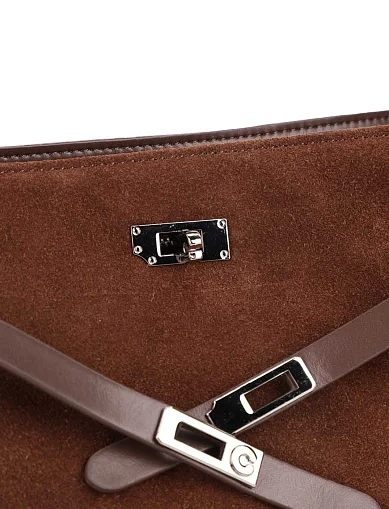 Женская сумка через плечо замшевая кемел - фото 4 - Miraton