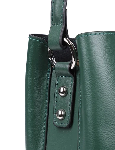 Женская сумка кожаная зеленая - фото 4 - Miraton