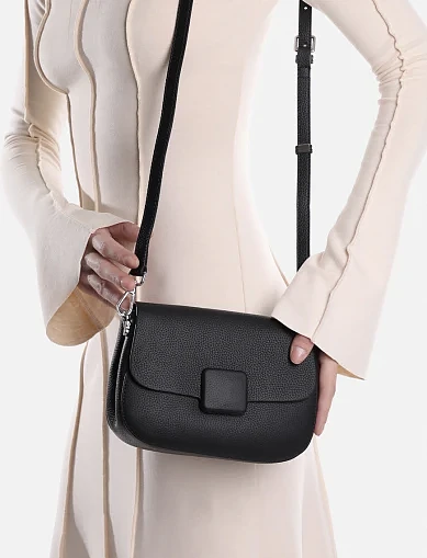 Жіноча сумка крос-боді шкіряна чорна(201-1 FW25-26) - фото 2 - Miraton