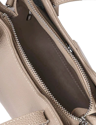 Женская сумка кожаная бежевая - фото 6 - Miraton