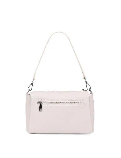 Жіноча сумка через плече шкіряна молочного кольору(83357-2) - фото 3 - Miraton