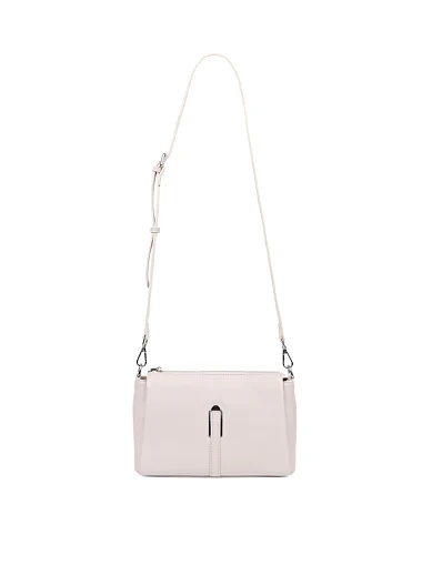 Жіноча сумка через плече шкіряна молочного кольору(83357-2) - фото 6 - Miraton