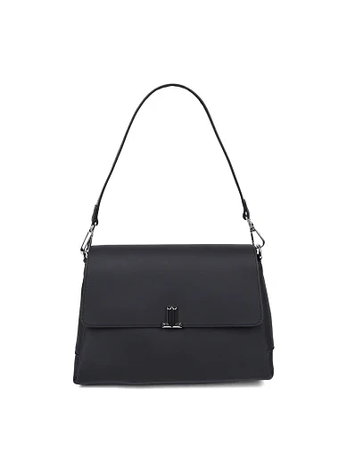 Женская сумка через плечо кожаная черная - фото 1 - Miraton