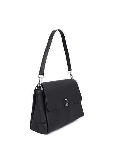 Женская сумка через плечо кожаная черная - фото 2 - Miraton