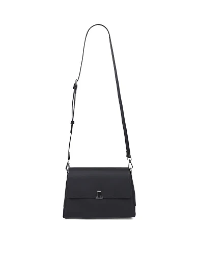 Женская сумка через плечо кожаная черная - фото 4 - Miraton