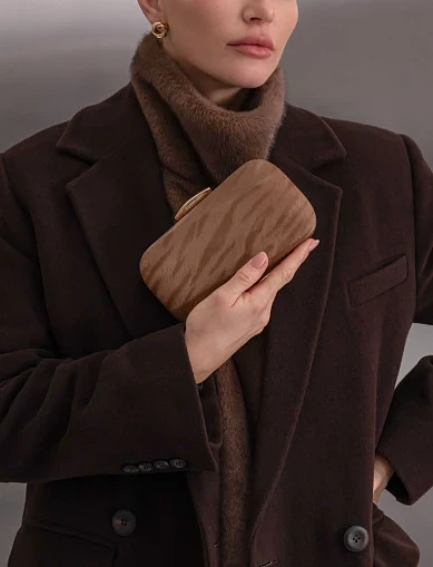 Жіночий клатч з екошкіри коричневий(1002-1) - фото 2 - Miraton