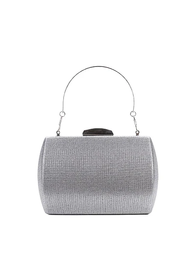 Женский клатч из ламе серебряного цвета - фото 1 - Miraton