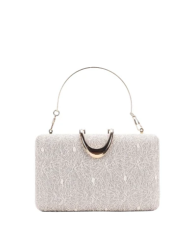 Женский клатч тканевый бежевый - фото 1 - Miraton