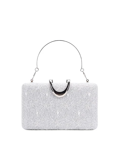 Жіночий клатч тканинний срібного кольору(202413-2) - фото 1 - Miraton