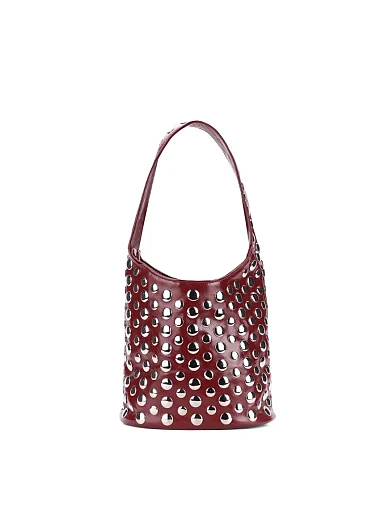 Женская сумка через плечо из экокожи бордовая - фото 1 - Miraton