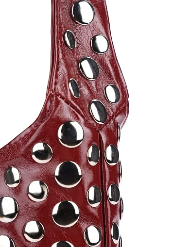 Женская сумка через плечо из экокожи бордовая - фото 4 - Miraton