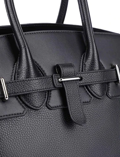 Женская сумка кожаная черная - фото 5 - Miraton