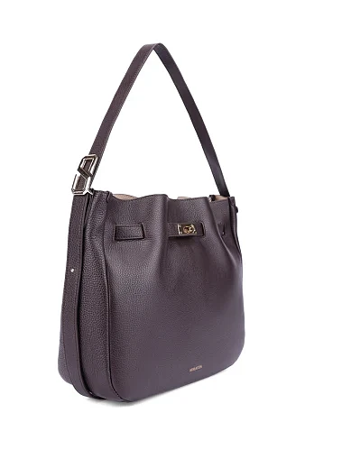 Женская сумка кожаная коричневая - фото 3 - Miraton