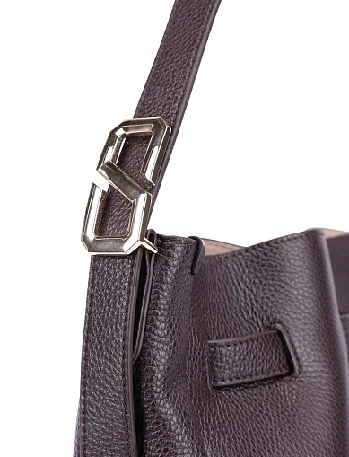 Женская сумка кожаная коричневая - фото 5 - Miraton