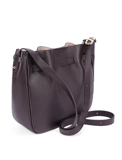 Женская сумка кожаная коричневая - фото 7 - Miraton